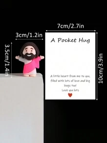 5/1 PVC Siliconen Materiaal Mini Jezus Beeld Paasdecoratie Ornament, Emotionele Ondersteuning, Emotionele Aanmoediging Cadeau Zak Knuffel Kaart, Een Beetje Dichtbij Van Mij Naar Jou, Gevuld Met Heel Veel Liefde En Dikke Knuffels Ook! Hou Heel Veel Van Jou, Jezus Zegen Je