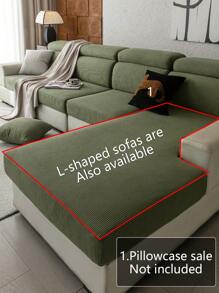 1 件纯色毛绒沙发套，弹性环绕沙发套，温暖舒适简约风格，防宠物防滑，四季可洗，适用于客厅、卧室、办公室、1/2/3/4 座沙发，带扶手和靠背 - 綠色 - 查看 7