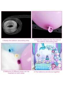 87pcs Mermaid Balloon Chain Balloon Set, Ocean Theme Party Birthday Decorations
