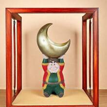 月亮形雕刻装饰中东人物桌面摆件、家居生活装饰收纳