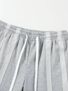 男士夏季休闲宽松直筒运动裤，百搭运动，秋季 - 灰色 - 查看 5