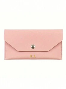 [Aangepast] Gepersonaliseerde PU Kunstleren Geld Envelop Portemonnee, Herbruikbare Geld Envelop Portemonnee Voor Geldverdeling, Minimalistische Effen Kleur Lange Portemonnee, Modieuze Casual Portemonnee, PU Kunstleren Multifunctionele Kaarthouder, Kaarthoes Envelop Kaarthouder, Geschikt Voor Zowel Mannen Als Vrouwen