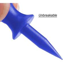 Golf Tees Unbreakable Step Down Plastic Mixed Or Same Height Value 50 Pack, 2 3/4, 2 1/4, 2, 1 3/4, 1 1/2 Inch Length Long Short Tee Blue Yellow Pink Orange Color For Practice Men Women - All 1 1/2'' in Blue - View 6