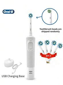 Oral-B Oral BD100 Electric Toothbrush Small Round Brush Head With 4 Brush Heads Timer 7600 Rpm Cross Action Deep Cleaning Whitening Teeth Toothbrush Ramadan - Multicolor - View 11
