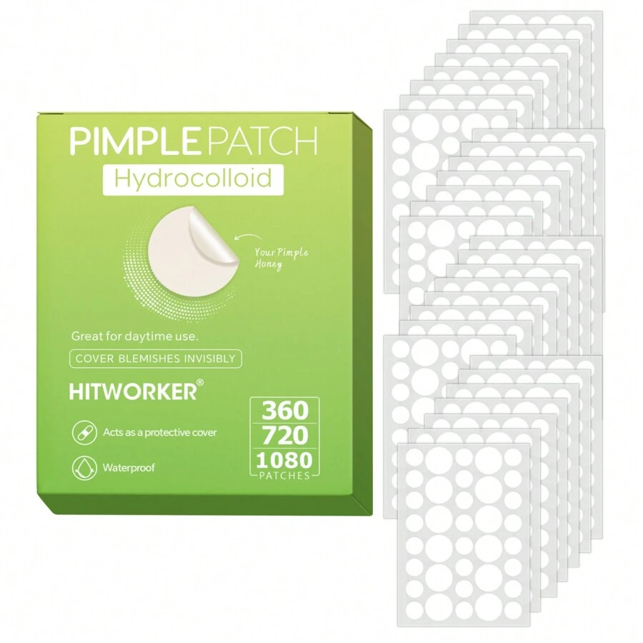 360/720/1080 parches de hidrocolloid para el acné, parches para cubrir imperfecciones y granos, parches invisibles para el acné - Blanco - Ver 1