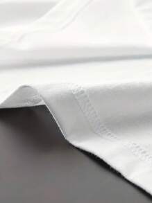 Text Print Women's T-Shirt, Women's Casual Fashion, Comfortable, Soft, Sports Fitness, Daily Outdoor, Pure Cotton, Breathable Crewneck Short-Sleeved Top, T-Shirt - White - View 5