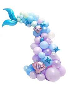 87pcs Mermaid Balloon Chain Balloon Set, Ocean Theme Party Birthday Decorations