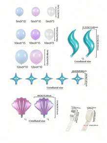 87pcs Mermaid Balloon Chain Balloon Set, Ocean Theme Party Birthday Decorations
