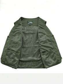 A Men's Summer Multi-Pocket Vest, Suitable For Outdoor Fishing, Mountain Climbing And Other Activities Vest - Army Green - View 3
