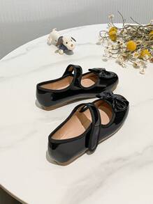 1 Pair Versatile Bow Decor Girls' Flats, Suitable For Spring And Summer - Black - View 5