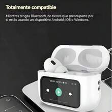 Audífonos Bluetooth A90 Pro Con Smart Pantalla Táctil Regalo - Blanco - Ver 4
