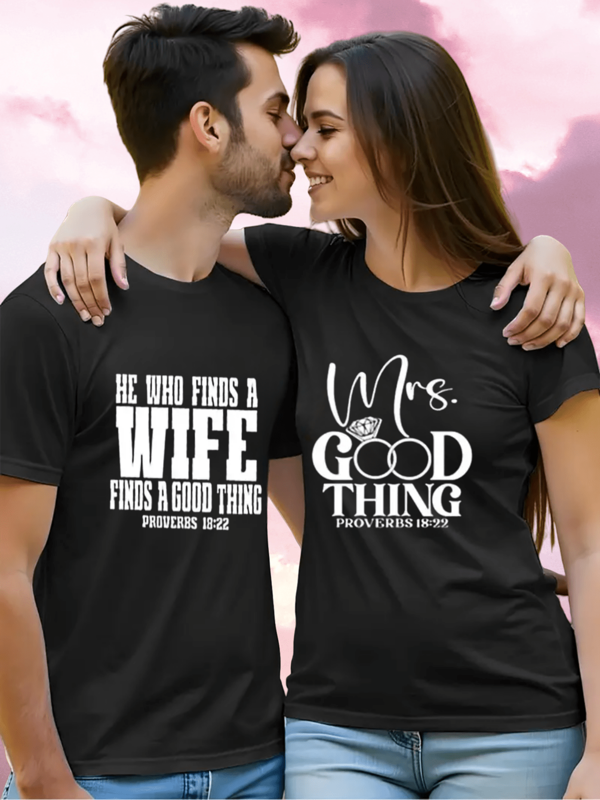 Payeah 1Pcs Valentine's Day Find A Great Wife Digital Print Women's 100% Cotton Short Sleeved Couple T-Shirt 220g