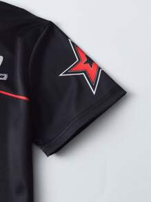 2 件套青少年男孩透气网眼面料运动套装，带数字 88 印花，短袖 T 恤和短裤，篮球或足球服，春夏季