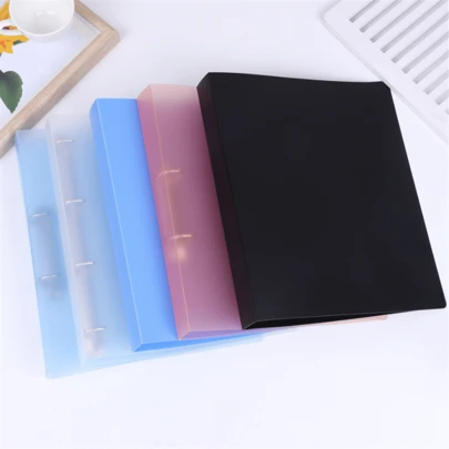 1 件 A4 文件夹，带 4 环 D 形环活页夹，透明 PP 防水 2 孔文件整理器，返校，学校用品