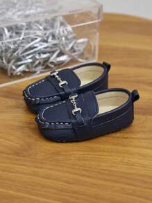 Yibubu Blue Infant Shoes. Fashionable Infant Boy Shoes. Comfortable Soft-Soled Infant First Walkers Toddler Infant Shoes. Newborn Infant Casual Flat Shoes. - Blue - View 3