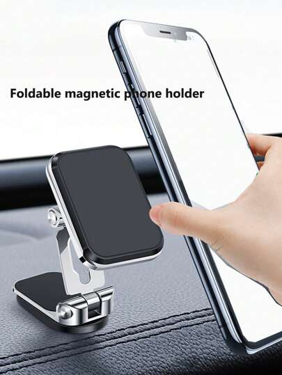 1 Super Magnetic Car Mobile Phone Holder, Foldable, Rotating, Multi-Functional Mobile Phone Holder, Car Navigation Holder Compatible With IPhone, Android Phone, Gift For Birthday, Family, Friends Car Accessories, Car Phone Holder