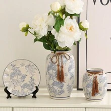 Superior Sense Of Light Luxury New Chinese Celadon Vintage Ceramic Vase Living Room Water To Raise Flower Arrangements Fresh Flower Decorations Ornaments Gifts Birthday Graduation Home Decor Room Decor Flower Vase Glass Vase - Multicolor - View 4