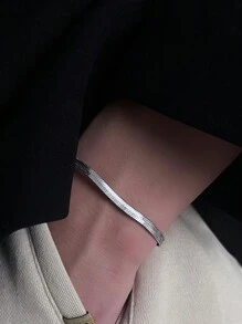 1 pezzo Braccialetto catena in acciaio inossidabile dorato, accessorio di gioielleria personalizzato stile hip-hop da uomo