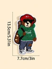 1 pieza Parche bordado de oso mini lindo, aplicación decorativa para planchar en camiseta, sudadera, chaqueta, ropa - Multicolor - Ver 8