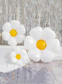 10pcs/Set Flower Shaped Balloon(2 Large, 3 Medium, 5 Small), 5pcs/Set S/M/L Sunflower Balloon, Oversized Floral Balloon For Photography Background Prop And DIY Balloon Decor Stickers, Multi-Option Daisy Foil Balloon Set For Fashion Party Decoration, Birthday, Wedding, Suitable For Party, Birthday, Gathering, Holiday Decor, Can Be Inflated With Helium Modern Floral Shaped Decoration Balloon