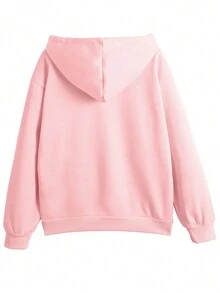 Valentine's Day XOXO Letter Print Dropped Shoulder Casual Hoodie