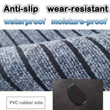 2pc Anti-Slip Floor Mats, Front Door Mat Welcome Mat - Entry Indoor Outdoor Entrance Door Mat, Patio, Porch, Muddy Shoes, Indoor Outdoor Low Profile, Striped Oil Repellent Absorbent Floor Mat, Kitchen Home Entry Waterproof Carpet, Outdoor Door Anti-Slip Dust Mat, Trimmable - 2pc Dark Grey B - View 7