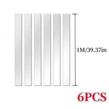 6PCS 39.37in Flexible Moulding Silver Mirror Wall Decor Acrylic Mirror Stickers Self-Adhesive Peel And Stick Wall Decor Striped Mirror Stickers For Wall Ceiling Floor Cabinet Tile Edge Moulding Decors Gifts Birthday Graduation Room Decor Home Decor Bathroom Decor Bedroom Decor Room Decoration Stuff Living Room Decor House Decor Home Decor Living Room Wall Paper Personalised Stickers - Multicolor - View 10