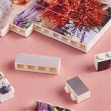 定制积木个性化照片块拼图心形和横向双面 DIY 礼物，适合有意义的节日、情人节、感恩节、父亲节和母亲节 - 彩色 - 查看 8