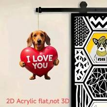 1pc "I LOVE YOU" Cute Dog Keychain - Couple Keychain, Suitable For Backpacks, Keychains, Wallets, DIY Holiday Gifts, And Holiday Occasions, Backpack Pendant With Unique 2D Design, Valentine's Day