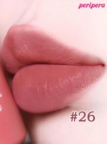 Peripera K-Beauty Ink 丝绒唇膏，显色度高，持久不脱色，轻盈质地，不含麸质，不含防腐剂，丝绒哑光唇膏，液体唇膏，顺滑易涂，持久显色，韩国化妆品 - #26 Well-made Nude - 查看 3