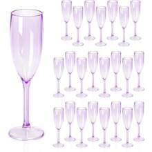 Reusable Party Wine Glasses, Pink Smooth Champagne Flutes For Wedding Anniversary Celebration, Shatterproof Bridesmaid Bridal Shower Champagne Glasses