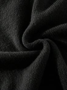 Damen Große Größen eleganter Rundhals Strickpullover mit Perlenverzierung für Herbst/Winter - Schwarz - Übersicht 10