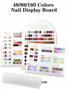 48/88/160 Colors Nail Art Display Board Acrylic Nail Stand With False Tips UV Gel Polish Glue Nail Color Showing Shelf, Multi-Functional For Nail Art Display, Photography, Nail Tools Background