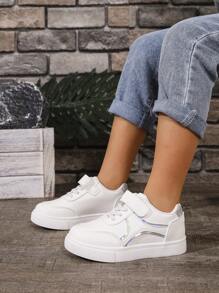 Zapatillas casuales con suela blanda y cierre de gancho y bucle para niños, para primavera/otoño - Blanco - Ver 1