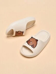 Kids Foam Slippers, Lightweight Anti-Slip Soft Bottom Cute Cartoon, Suitable For Boys & Girls, Comfortable Indoor Home Casual Quick-Dry Slip-On Beach Sandals - Beige - View 5