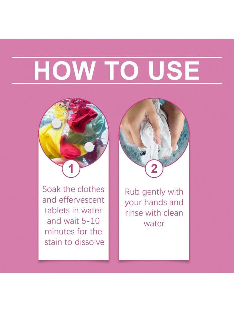 1 件装生物酶洗涤剂清洁片、去污剂织物清洁剂、速溶洗衣片 - 白色 - 查看 4