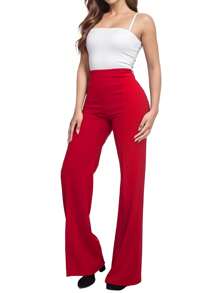 SANOPY Women's High Waist Dress Pants Trouser  Women Clothes  Elegante - Red - View 3