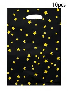 10 sztuk Biały Wzór Gwiazdy Torebki Prezentowe/Torebki Prezentowe, Odpowiednie Na Imprezy I Codzienne Użytkowanie, Foliowe Torebki Z Jednolitym Kolorem Małe Torby Prezentowe Pentagram, Torebki Na Cukierki, Torby Prezentowe Na Imprezę Urodzinową - Wielokolorowe - Zobacz 9