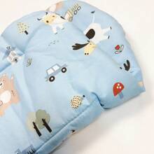 1入組嬰兒車座墊男女可愛卡通柔軟嬰兒座墊幼兒車插墊墊襯通用透氣車墊適用於晚餐椅 - 藍色 - 查看 6