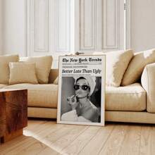 Custom Newspaper Print, Custom Canvas Wall Art, Customized Canvas Print Poster, Newspaper Print, Better Late Than Ugly, New York Times Wall Art, Bathroom Decor, Vintage Bar Cart Wall Art Picture Living Room Decor