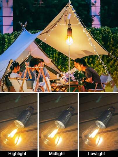 USB Rechargeable Vintage Camping Light Bulb, Atmosphere Tent Lamp, Outdoor Emergency Globe Bulb