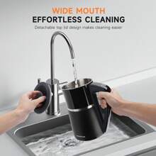 Aigostar Variable Temperature Control Kettle Electric, 1.7L 2200w, Double Wall Design, Black - UK Plug(220-240V) - View 7