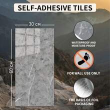 10x Marble Tiles Sticker Self-Adhesive Stick On Kitchen Bathroom Home Wall Decor - Light Grey - View 5