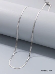 1 件简约蛇链优质项链男女通用男士珠宝礼物 - 彩色 - 查看 18