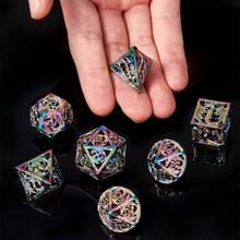Multicolor Hollow Dragon Metal Dice Set, Suitable For D&D, Pathfinder And Call Of Cthulhu RPG Games - Multicolor - View 5