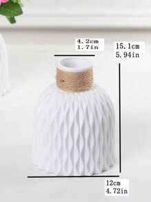Water Ripple Plastic Flower Vase For Flower Arrangement Diy, Ceramic-like Home Decorative Display Pot - Pink - View 5