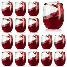 3 件可重复使用的亚克力饮水杯，派对玻璃杯，适用于冰沙、啤酒、冰咖啡，可用洗碗机清洗且防碎，