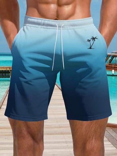 Men's Hawaii Style 3D Print Casual Beach Shorts - Quick Dry, Drawstring Waist, Perfect Choice For Summer Outing,Hawaiian