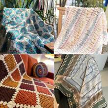 Set de 10 ovillos de hilo de 4 cabos, suave y amigable con la piel, para ganchillo manual DIY de bolsos, accesorios, mantas, chales, sombreros, flores, etc. (Longitud aproximada 1120m/1224.8yds, Peso aproximado 400g/14.1oz)