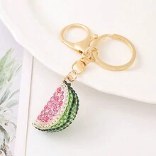 批发创意合金钥匙扣，可爱西瓜形钥匙扣，女士包包汽车饰品吊坠，学院风哥特风 Y2K - 彩色 - 查看 5